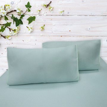 【多利寶寢具】INDIAN 簡約條紋涼感紗冰晶COOL涼枕套(2入)-綠