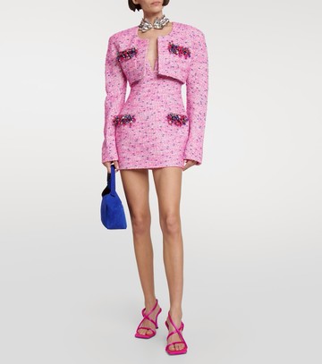 Area Embellished bouclé cropped jacket