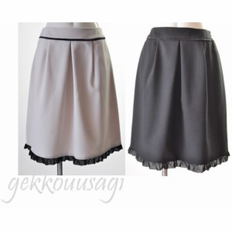 送料無料 ウエスト76cm ウエスト80cm 大きいサイズ 15号 17号 19号 裾切替ウエストゴム入りスカート アイボリー 黒 S311 Am9 通販 Lineポイント最大1 0 Get Lineショッピング