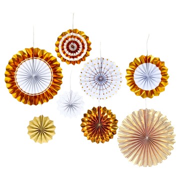 紙扇花八件  燙金  20cm x 2 + 28cm x 2 + 35cm x 2 + 40cm x 2