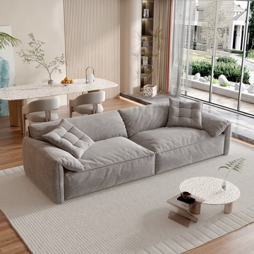 【obis】大象耳朵沙發(雙扶手小四人位)/小四人淺灰色