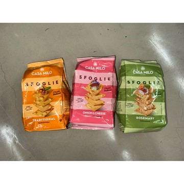 義大利 🇮🇹Casa Milo 經典原味 / 迷迭香 / 洋蔥起司 薄脆餅 150g/包 薄餅乾 脆餅