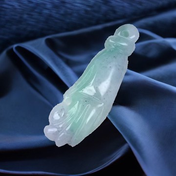冰種飄綠花翡翠佛手吊墜 | 天然緬甸A貨翡翠 | 送禮