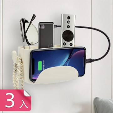 【荷生活】雙側掛勾防水防潮壁掛置物架 厚實穩固不脫落免打孔壁掛收納盒-3入組