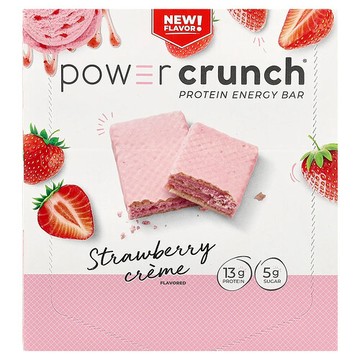 BNRG, Power Crunch®，蛋白質能量棒，草莓奶油味，12 根，每根 1.4 盎司（40 克）