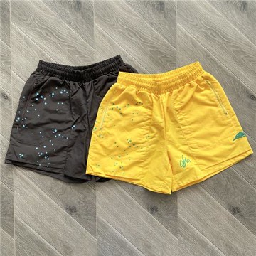 Sp5der worldwide 555555刺繡logo五星印花情侶運動休閑短褲