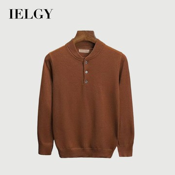 IELGY長袖衛衣衛衣男秋季純色內外穿商務風