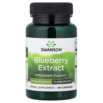 Swanson, 藍莓提取物，標準化，60 毫克，90 粒膠囊