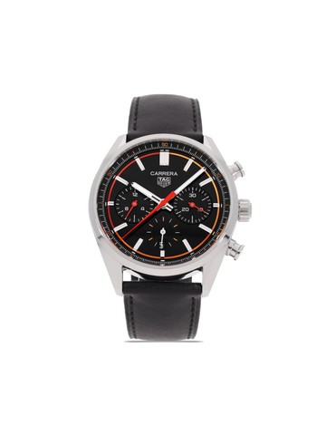 TAG Heuer - 2023 unworn Carrera Chronograph 42mm - unisex - Sapphire Glass/Calf Leather/stainless steel - One Size - Black