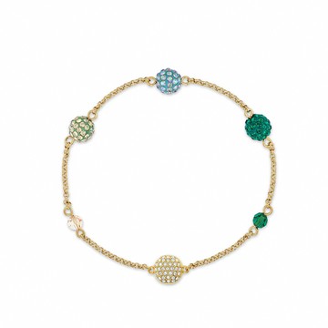 【SWAROVSKI】球形鑲鑽磁吸手環-藍綠