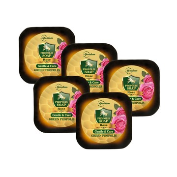 香皂 Apoidom亞波盾 綠蜂膠玫瑰皂5入組 100g/個