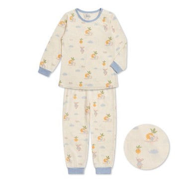 雲朵比得滿版印花長袖圓領側開套裝 (熱感極潤纖維布)