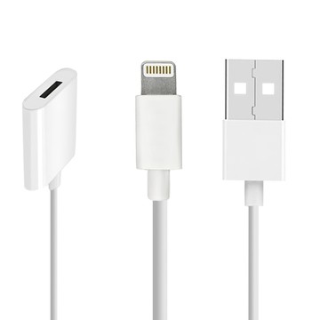 UniSync USB轉lightning母Apple Pencil二合一延長充電線 1.5M  白色  1條