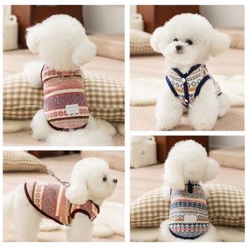 寵汪喵寵穿搭系列雪花拼圖寵毛孩馬甲衣寵物外出裝(寵物衣服)