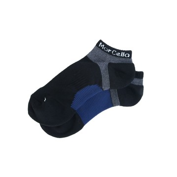 FootSpa足弓加強萊卡氣墊加大船襪 - 黑藍