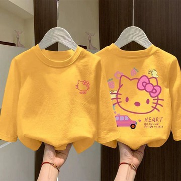 【臺灣-出貨】女童長袖t恤秋裝春秋新款純棉上衣兒童內搭秋衣打底衫薄款潮HFV25