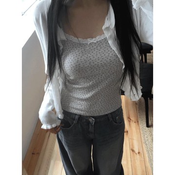 Codibook｜韓國 wonderwonder 優雅花朵蕾絲無袖上衣［預購］無袖 針織外套 女裝