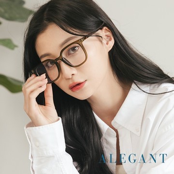 ALEGANT羅緞綠韓版個性潮流方框UV400濾藍光眼鏡│時光的千帆繪卷