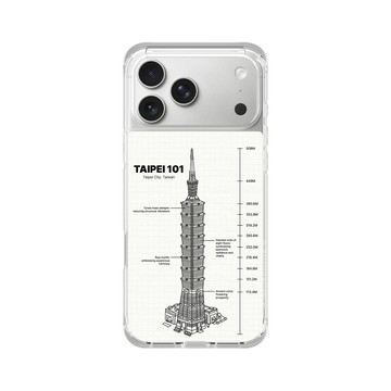 iPhone 17 Pro Max ClearX (MagSafe 兼容) 晶透白 - 台北101 - 台北101-建築圖紙