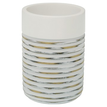 VERSA 橫紋牙刷杯 浴室收納 250ml容量 簡約現代設計  1個  抽象 白色