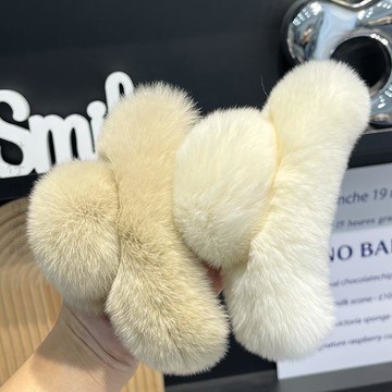 🔥2件9折🍊臺北出貨🍊可開發票特大號真獺兔毛抓夾後腦勺氣質夾子髮夾新款可愛毛絨頭飾發抓髮飾