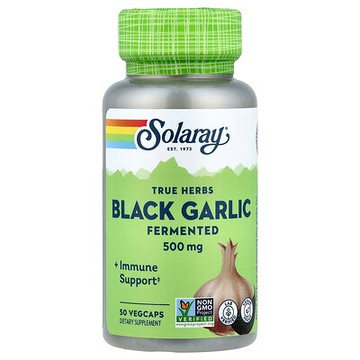 Solaray, 真實草本，黑蒜，發酵，500 毫克，50 粒素食膠囊