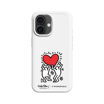iPhone 16 SolidX 白 - Keith Haring - 愛心