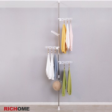 【RICHOME】不銹鋼頂天立地衣架W36 x D36 x H215-295 CM
