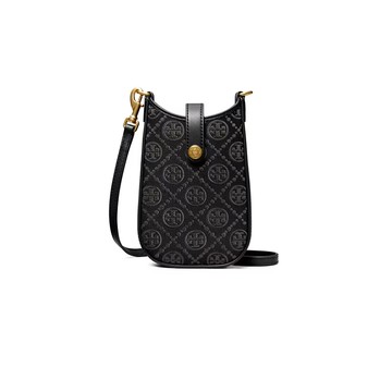 TORY BURCHT 字母組合 提花拼皮革飾邊 女款迷你手機包159321/159648(預購新品)~【 購物節優惠 ★ 菲尼斯 國際精品 3折起 】