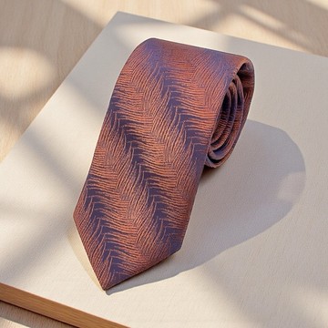 葉脈紋紅紫領帶