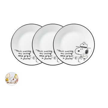 【美國康寧 CORELLE】SNOOPY史努比復刻黑白  6吋平盤＜多件專案＞