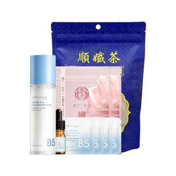 【代謝補水獨售組】神經醯胺B5保濕化妝水125ml+10%神經醯胺保濕修護霜1.5mlｘ4+翰方御品順孅茶(7入)+孅盈錠(45錠)ｘ2