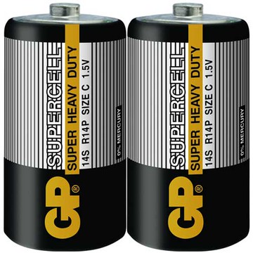 GP 超霸 (黑)超級環保碳鋅電池 2號 2入