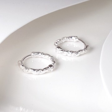 純銀 脈動銀光 易扣耳環 925純銀耳環 女生耳環 男生耳環