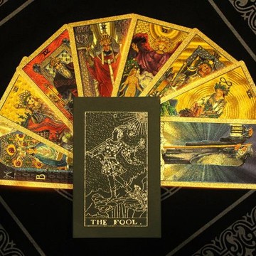 金箔塔羅牌卡羅牌tarot彩印塔羅牌PVC防水塔羅牌說明書桌游桌布
