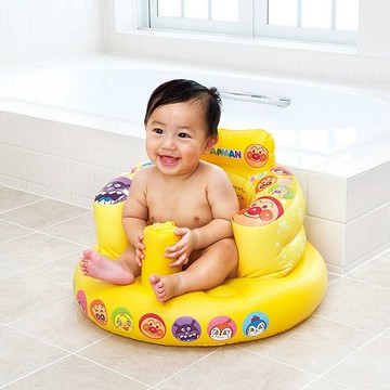 日本面包超人寶寶學座椅 小沙發充氣嬰兒學坐椅 便攜式餐椅