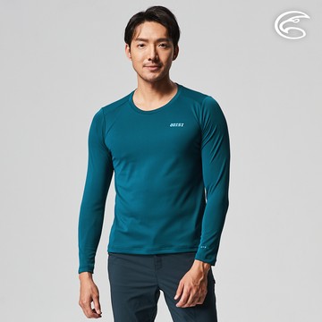 ADISI 男UPF50+圖騰防曬抑菌長袖排汗衣AL2211027 (S-2XL) 蒼青 / 吸濕排汗 彈性 抗紫外線 大和抗菌 防臭加工