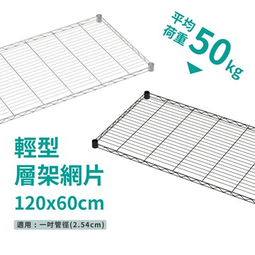 鐵架配件｜層架專用輕型網片-120x60(銀色/黑色) 耐重50kg 層板 波浪架 置物架 收納架 鐵力士架 (附夾片)