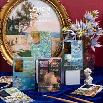 🍋檸檬青🍋現貨特價售完無補艾莉諾的花束系列PVC防水復古油畫膠片切膜貼紙7款單張入手帳裝飾素材