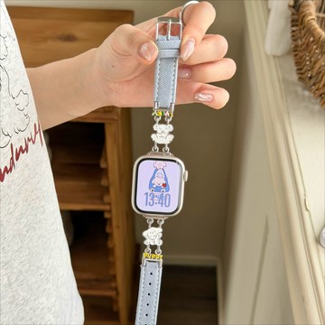 可愛小狗牛仔錶帶錶帶 適用Apple watch11錶帶 iwatch錶帶 全系列通用錶帶 當季錶帶