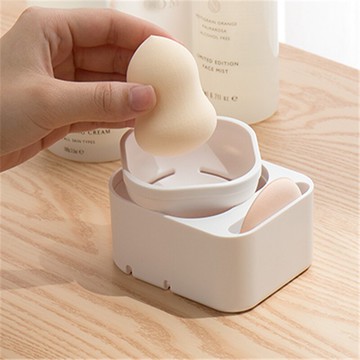 桌面帶蓋防塵葫蘆氣墊粉撲托架美妝蛋彩蛋化妝蛋架粉撲海綿收納盒