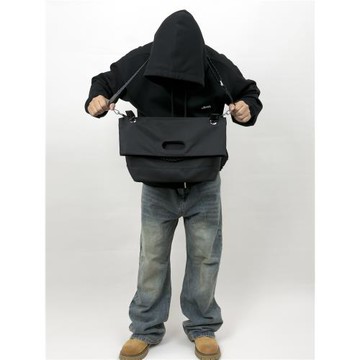 HKK帆布包時尚挎包防潑水男生運動健身包大容量寬肩帶通勤托特包