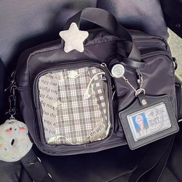 2025新款痛包娃包二次元動漫透明學生通勤大容量手提單肩斜挎包女
