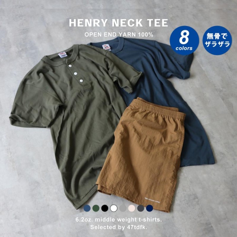 ヘンリーネックTシャツ / Henry neck T-Shirt(with Print)-