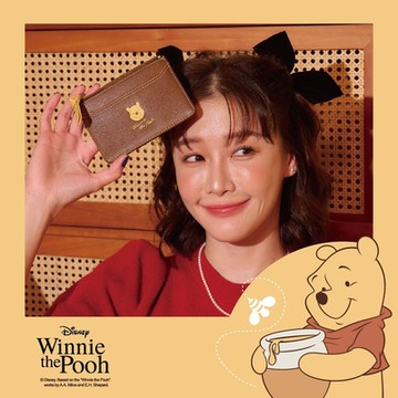 【OUTDOOR】迪士尼Disney-小熊維尼票卡零錢包-可可棕 ODDY23H05BN