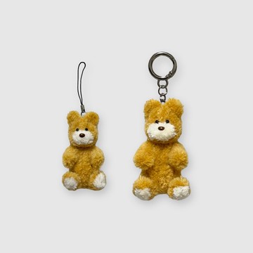 沙色小熊鑰匙圈