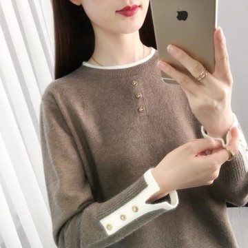 初秋洋氣寬松內搭針織女裝毛衣