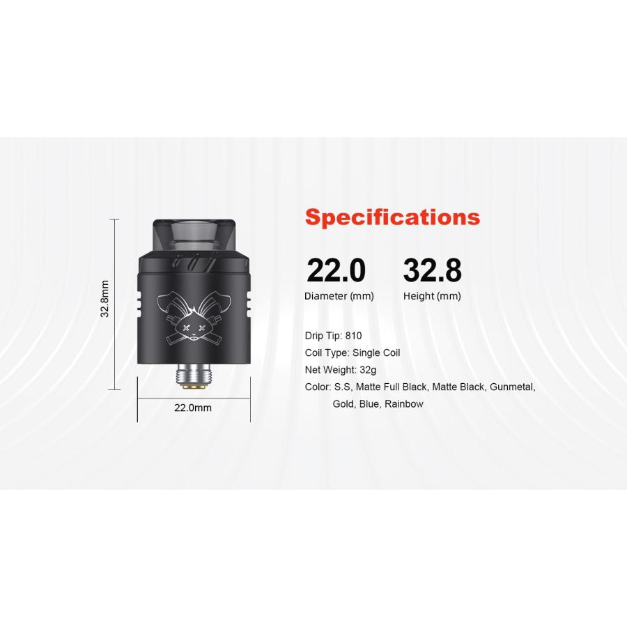 Hellvape Dead Rabbit Solo RDA 22mm ヘルべイプ デッドラビット ソロ アトマイザー ベイプ vape 電子タバコ シングルコイル [F-16]