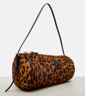Miu Miu Leopard-print calf hair shoulder bag