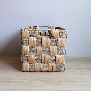 格子編織正方形籐籃